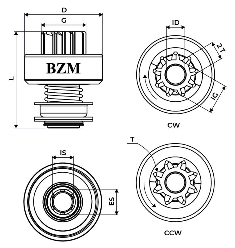 IMPULSOR BENDIX PARTIDA JOHN DEERE TRATOR