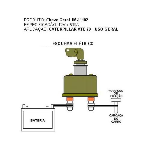 INTERRUPTOR BOTÃO PARTIDA CATERPILLAR 12V 24V