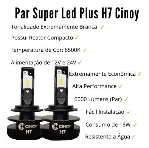 PAR LÂMPADA SUPER LED PLUS CINOY H7 BIVOLT