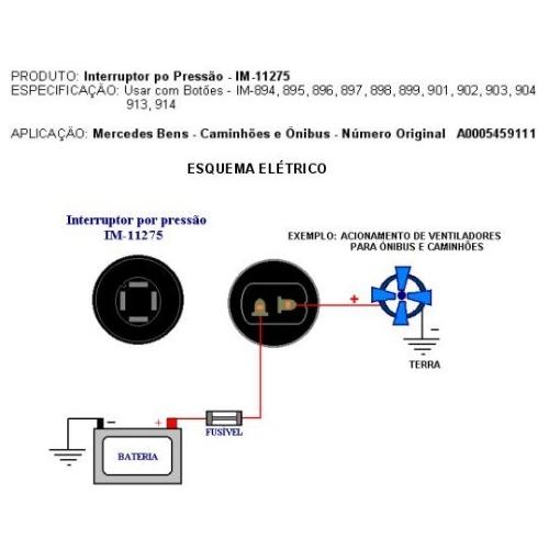 INTERRUPTOR LIMPADOR PARABRISA MB 2 TERMINAIS