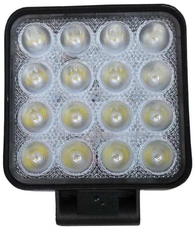 FAROL DE MILHA AUXILIAR QUADRADO 16 LEDS 48W CINOY