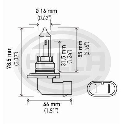 LÂMPADA HELLA 9005 - HB3 65W 12V