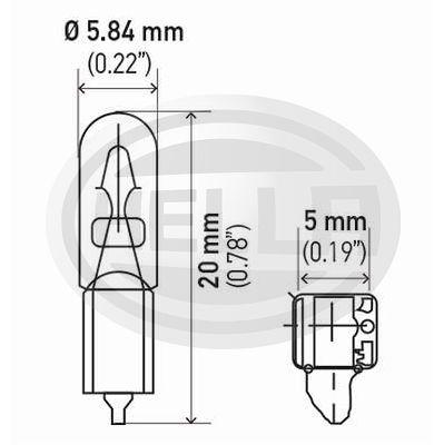 LÂMPADA HELLA 2741 T1.5 PINGO 1.2W W2.4.6D 24V