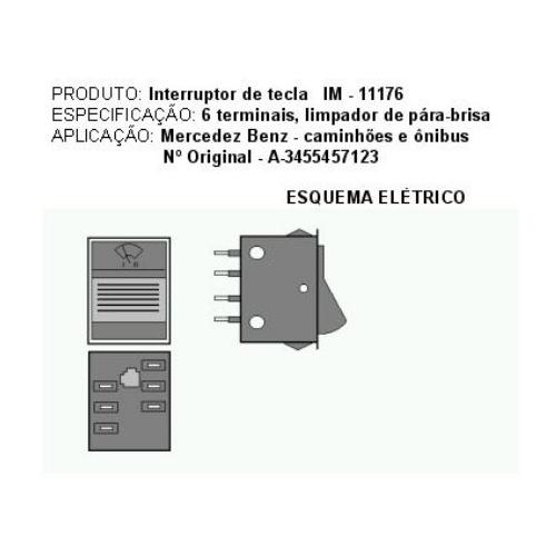 INTERRUPTOR LIMPADOR PARABRISA MB 6 TERMINAIS