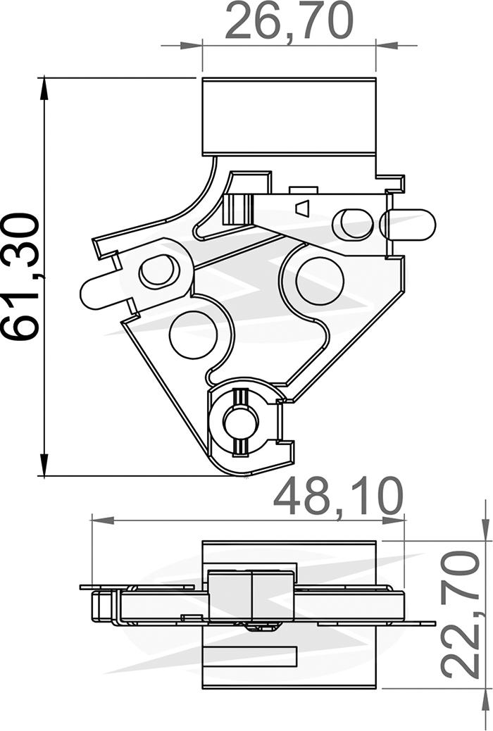 PORTA ESCOVA ALTERNADOR 2 ESC DELCO GM 12V