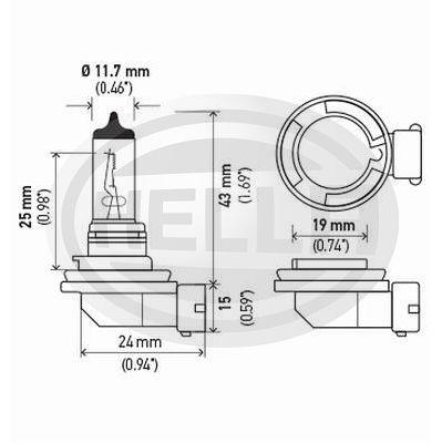 LÂMPADA HELLA H8 55W 12V