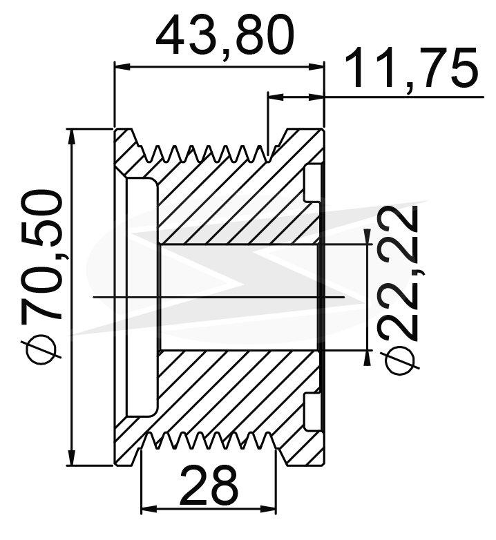 POLIA ALTERNADOR BOSCH 8 CANAIS CASE MX220 MX230