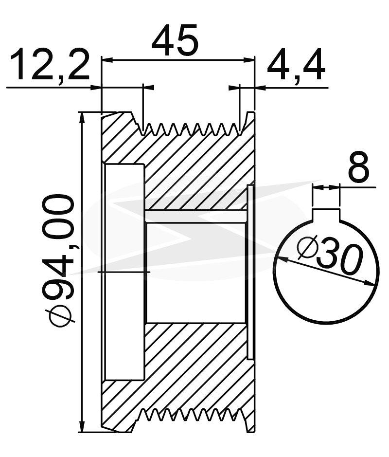 POLIA ALTERNADOR 9 CANAIS MB O500