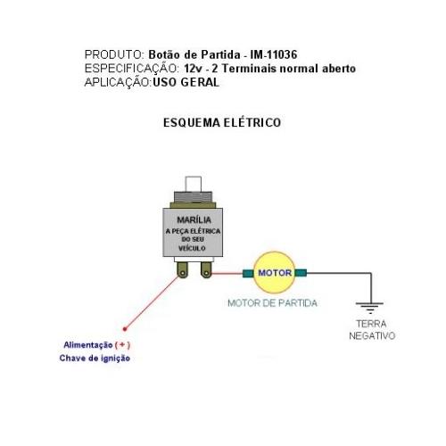 BOTÃO DE PARTIDA 2T USO GERAL 12V