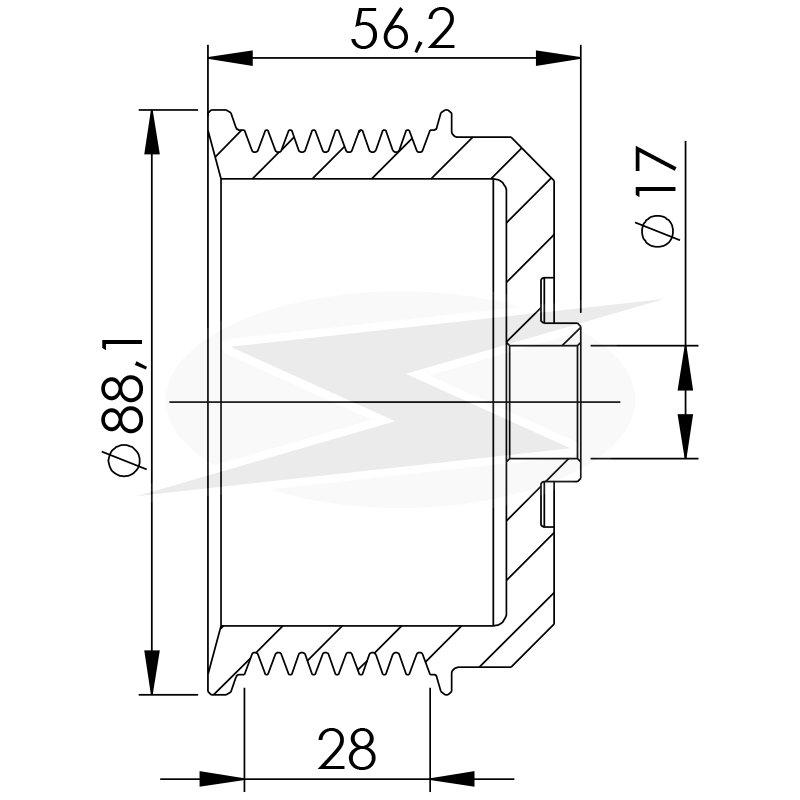 POLIA ALTERNADOR MITSUBISHI 8 CANAIS VOLVO FM12