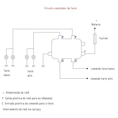 RELÉ AUXILIAR FARÓIS 5 TERMINAIS 400W