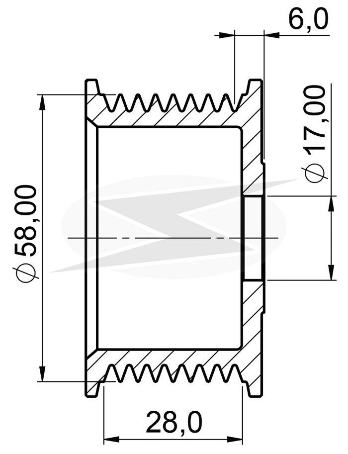 POLIA ALTERNADOR BOSCH 8 CANAIS FORD CARGO VW