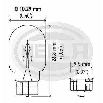 LÂMPADA HELLA 2841 PINGÃO ESMAGADA 3W T3,25 24V