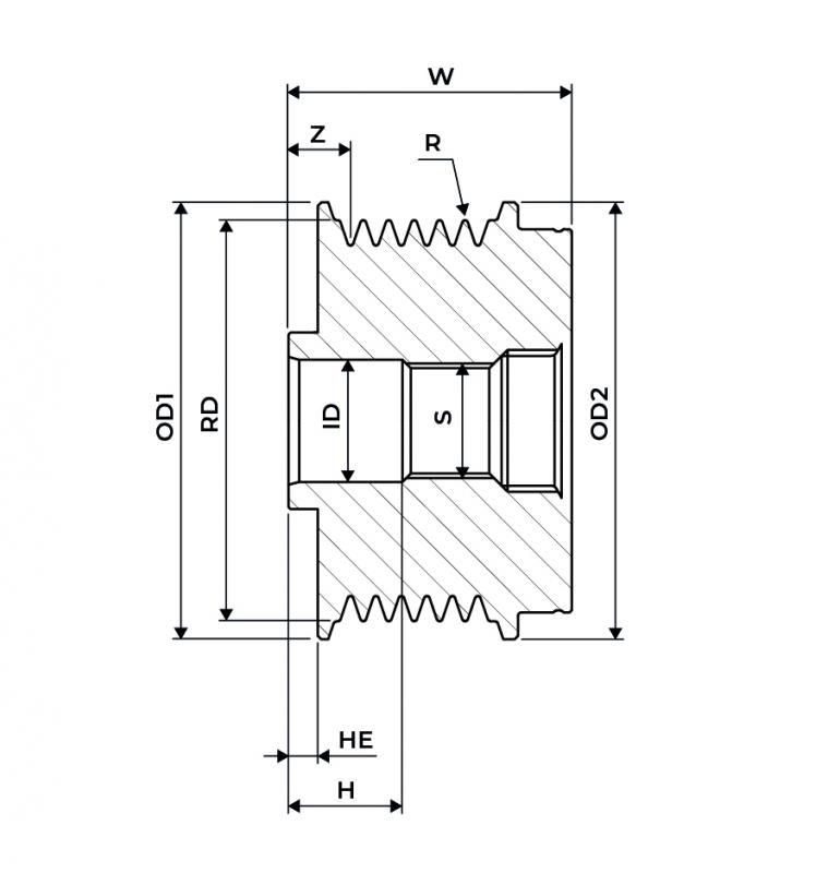 POLIA RODA LIVRE P/ ALTERNADOR LOGAN DUSTER TIIDA