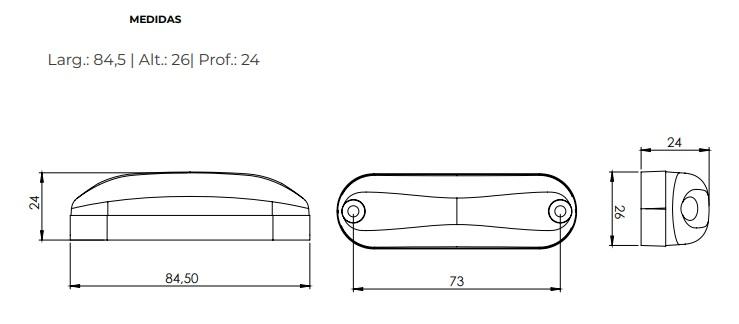 LANTERNA DELIMITADORA LED ACRÍLICA RUBI 24V